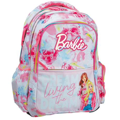 Sac à dos scolaire barbie imprimé living the dream 43 cm Blanc / rose / bleu 1 - vertbaudet enfant 