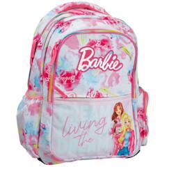 -Sac à dos scolaire fille barbie imprimé living the dream 43 cm