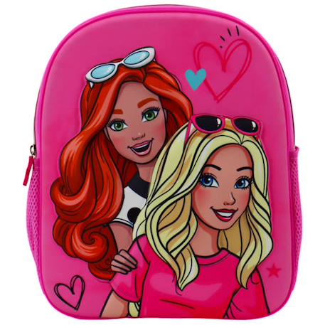 Sac à dos maternelle 3d barbie personnages et coeurs 32 cm Rose 3 - vertbaudet enfant 