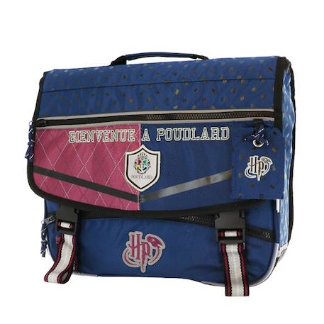 Cartable harry potter motif blason poudlard 38 cm Bleu / rose / gris 2 - vertbaudet enfant 