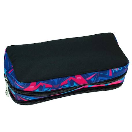 Trousse double compartiment no fear bear 23 cm Bleu / rose 2 - vertbaudet enfant 