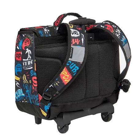 Cartable à roulettes garçon rip curl multico fluo 17l - 2 compartiments Multicolore+Noir / multicolore 8 - vertbaudet enfant 