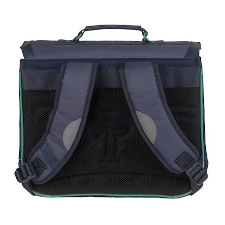 Cartable anthony 35 cm avec poche zippée réfléchissante Bleu / gris / anthracite / gris 3 - vertbaudet enfant 