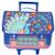 Cartable trolley scolaire motif paon avec 2 compartiments 41 cm Bleu 2 - vertbaudet enfant 