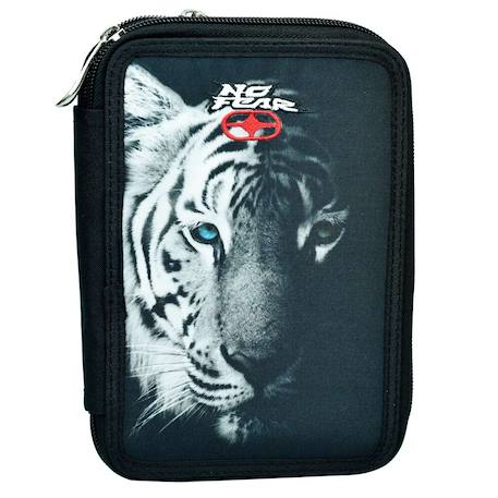 Garçon-Accessoires-Cartable, trousse-Trousse double zip remplie dark tiger no fear 23 cm