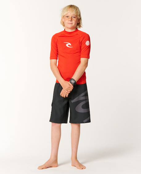 T-shirt anti-uv waves manches courtes garçon Lava red 4 - vertbaudet enfant 