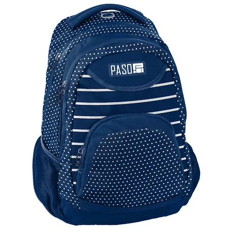 Sac à dos scolaire pois blancs 2 compartiments 43 x 31 x 19 cm Bleu 1 - vertbaudet enfant 
