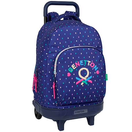 Sac à dos à roulettes benetton drop 45 cm trolley haut de gamme Multicolore 1 - vertbaudet enfant 