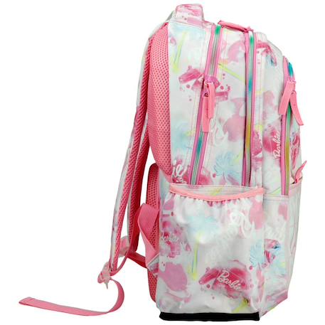 Sac à dos scolaire fille barbie imprimé living the dream 43 cm Blanc / rose / bleu 4 - vertbaudet enfant 