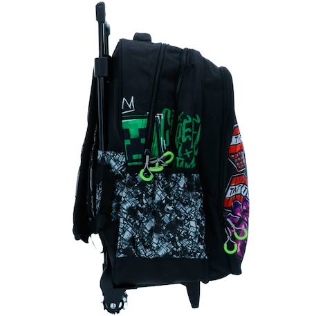 Sac à dos roulettes minecraft 46 cm polyester Noir 3 - vertbaudet enfant 