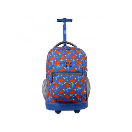 Sac à dos à roulettes jworld new york - trolley Flamant rose+Fraise 2 - vertbaudet enfant 
