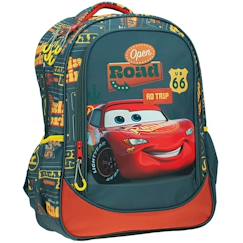 -Sac à dos garçon cars road trip 2 compartiments zippés 45 cm