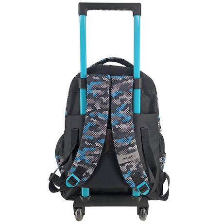 Trolley scolaire base plastique moulée loup animal planet 45 cm Noir / bleu / blanc 2 - vertbaudet enfant 