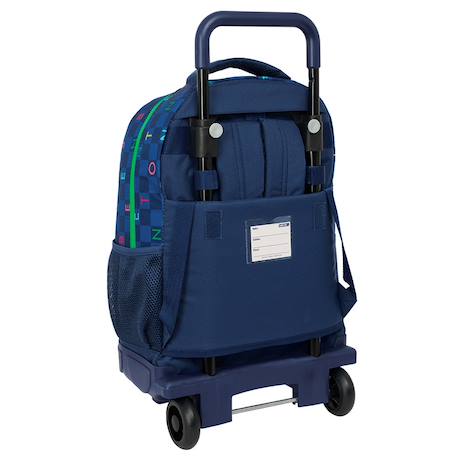 Sac à dos trolley benetton damero à roues amovible 45x33x22 cm Bleu / multicolore 3 - vertbaudet enfant 