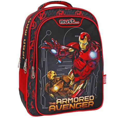 Sac à dos avengers iron man imprimé polyester armuré Noir / rouge / gris 1 - vertbaudet enfant 