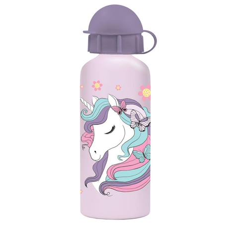 Kit repas enfant licorne 2 pièces boîte pvc et gourde alu 500 ml Blanc / rose / clair / bleu 2 - vertbaudet enfant 