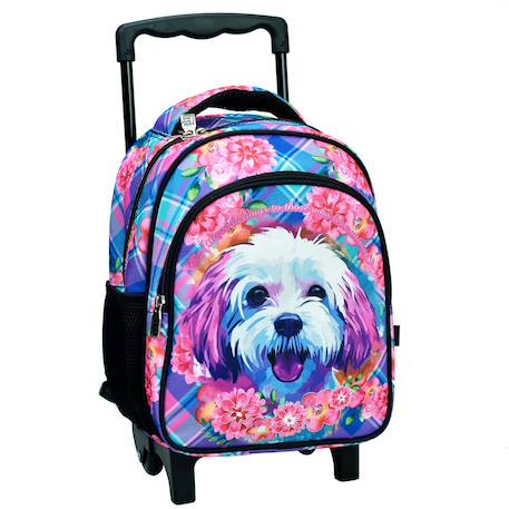 Sac à dos à roulettes fille - chien love - trolley maternelle compact Multicolore 1 - vertbaudet enfant 