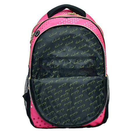 Sac à dos scolaire motif à pois en nylon/polyester hallmark Blanc / rose / gris 4 - vertbaudet enfant 