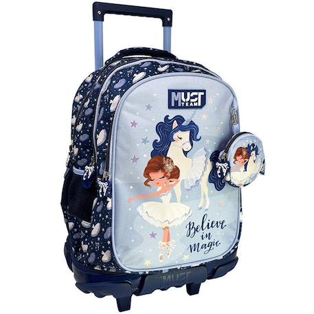 Sac à dos à roulettes licorne et ballerine 45 cm Gris / bleu / marine / blanc 1 - vertbaudet enfant 