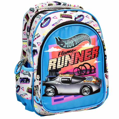 Garçon-Accessoires-Cartable, trousse-Sac à dos maternelle hot wheels en polyester imprimé flame runner