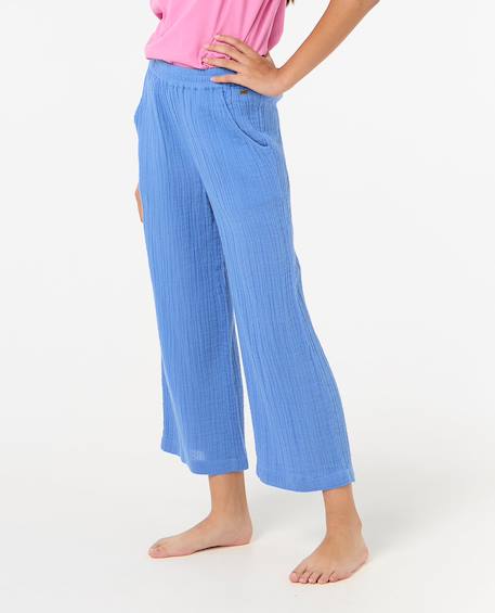 Pantalon fille premium surf beach Blue+Bright pink 2 - vertbaudet enfant 