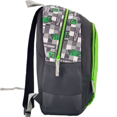 Sac à dos minecraft motif pixelisé polyester premium Noir / vert / bleu 4 - vertbaudet enfant 
