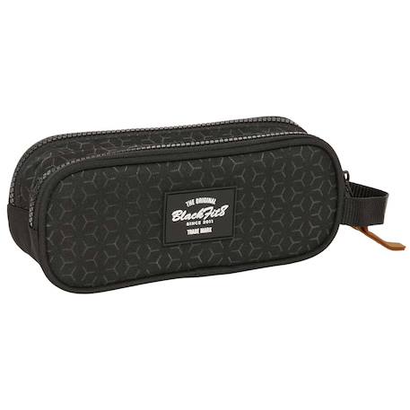Trousse double compartiment textile recyclé blackfit8 Gris / noir / blanc 3 - vertbaudet enfant 