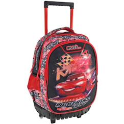 Sac à roulettes cars lightning mcqueen – 3 compartiments à zip led  - vertbaudet enfant