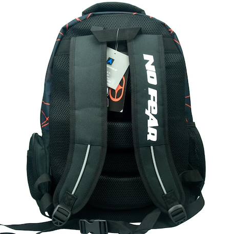 Sac à dos scolaire garçon no fear lion photoréaliste 43 cm Blanc / noir / rouge 3 - vertbaudet enfant 