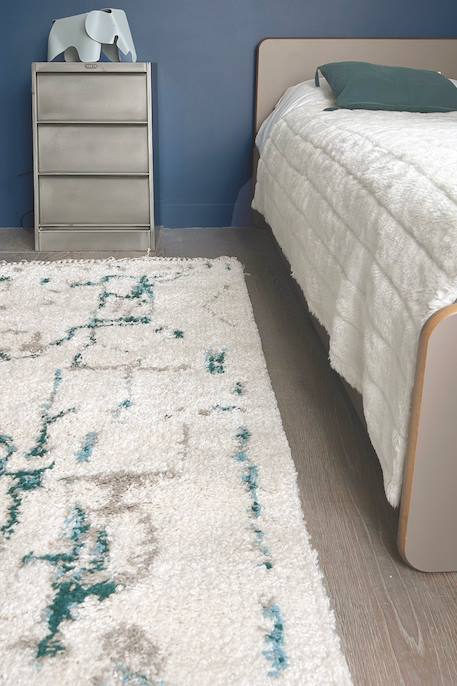Tapis design avec franges volubilis Bleu naturel 5 - vertbaudet enfant 