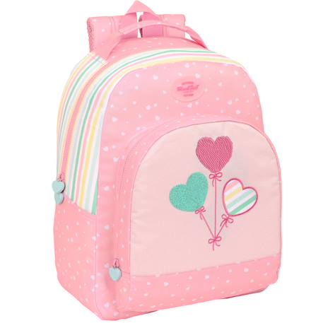 Fille-Sac à dos enfant 42 cm motifs cœur à fermeture zippée