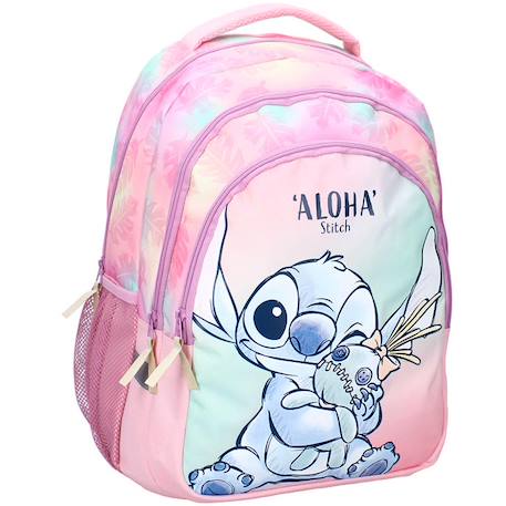 Sac à dos mini lilo & stitch 2 compartiments zippés 44x33x24 cm Multicolore 1 - vertbaudet enfant 