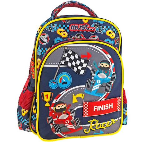 Sac à dos maternelle polyester imprimé formule 1 must racing Bleu / rouge / blanc 1 - vertbaudet enfant 
