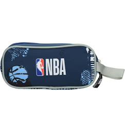 Jouet-Trousse scolaire garçon tissu imprimé nba basket usa 2 compartiments zippés