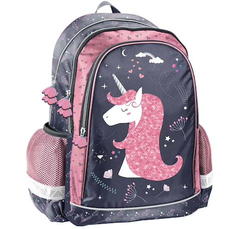 Fille-Sac à dos scolaire fille licorne 2 compartiments 38 cm qualité premium