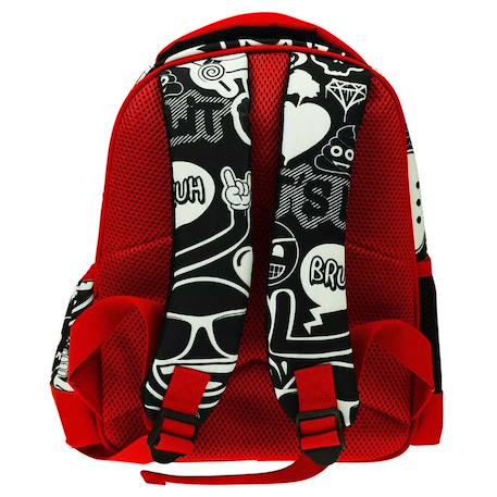 Sac à dos maternelle emoji avec dos rembourré 30 cm Blanc / rouge / noir 3 - vertbaudet enfant 