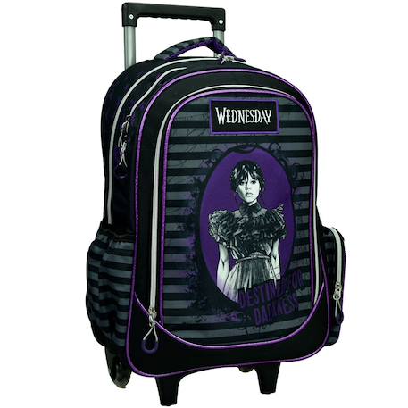 Sac à dos à roulettes fille - wednesday - enfant Violet 1 - vertbaudet enfant 