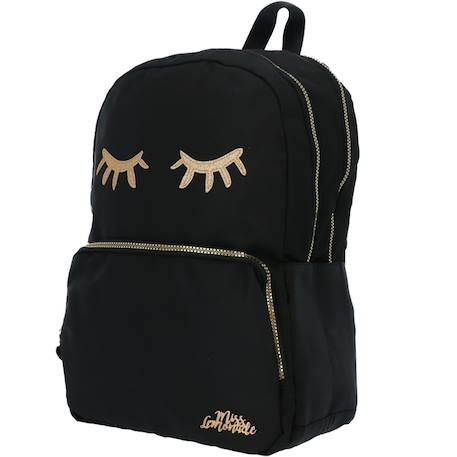 Sac à dos scolaire miss lemonade cmp aspect mat avec applique pailletée Noir 1 - vertbaudet enfant 