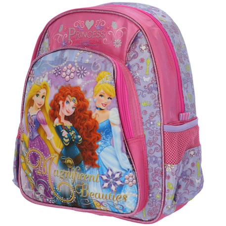 Sac à dos enfant polyester satiné imprimé disney princess 38 cm Rose 1 - vertbaudet enfant 