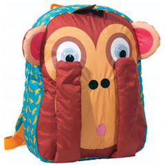 Sac à dos maternelle fille rembourré motif singe 3d  - vertbaudet enfant