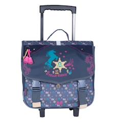-Stalla bianca - cartable - roulettes 38 cm fille - western bleu - trolley primaire