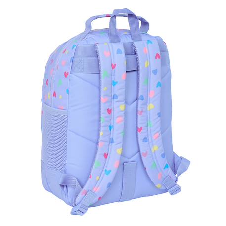 Sac à dos enfant benetton lilas à cœurs 42x32x15 cm Violet clair 3 - vertbaudet enfant 