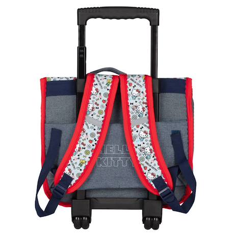Cartable à roulettes 38 cm hello kitty kiss 2 compartiments hello kitty Gris / rouge / bleu 3 - vertbaudet enfant 