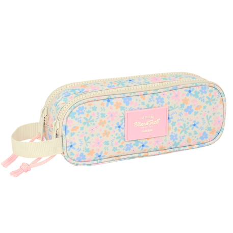 Trousse rectangulaire blossom 2 compartiments à zip 21 cm Bleu 1 - vertbaudet enfant 
