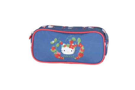 Garçon-Hello kitty - trousse scolaire strawberry - bleu/rouge - 2 compartiments