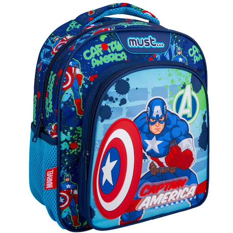 Sac à dos garçon captain america polyester avengers Bleu marine 1 - vertbaudet enfant 