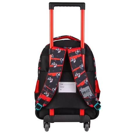 Sac à roulettes cmp en tissu imprimé manettes Noir / rouge / bleu 2 - vertbaudet enfant 