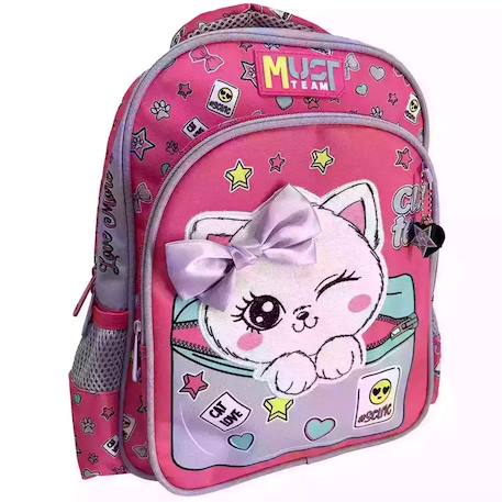 Fille-Accessoires-Cartable, trousse-Sac à dos maternelle imprimé chaton love 31 cm