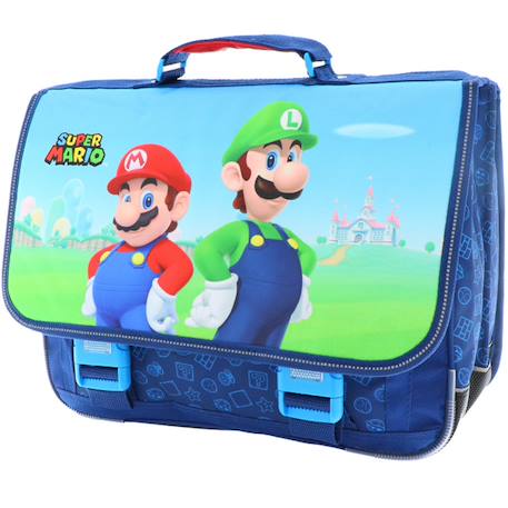 Cartable scolaire super mario en tissu synthétique imprimé Bleu 4 - vertbaudet enfant 