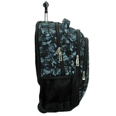Sac à dos à roulettes no fear robot 48 cm - trolley scolaire Noir / blanc / gris 2 - vertbaudet enfant 